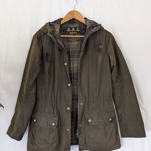 Barbour Durham Waxed Jacket with Attached Hood
